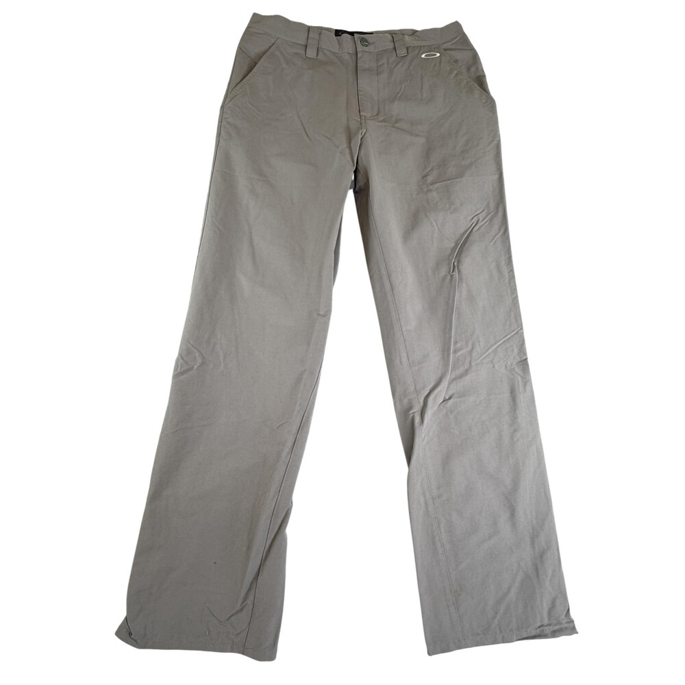 Oakley Pants Mens FIT 32x31 Gray Nylon Stretch Khakis Casual Golf Hiking Outdoor